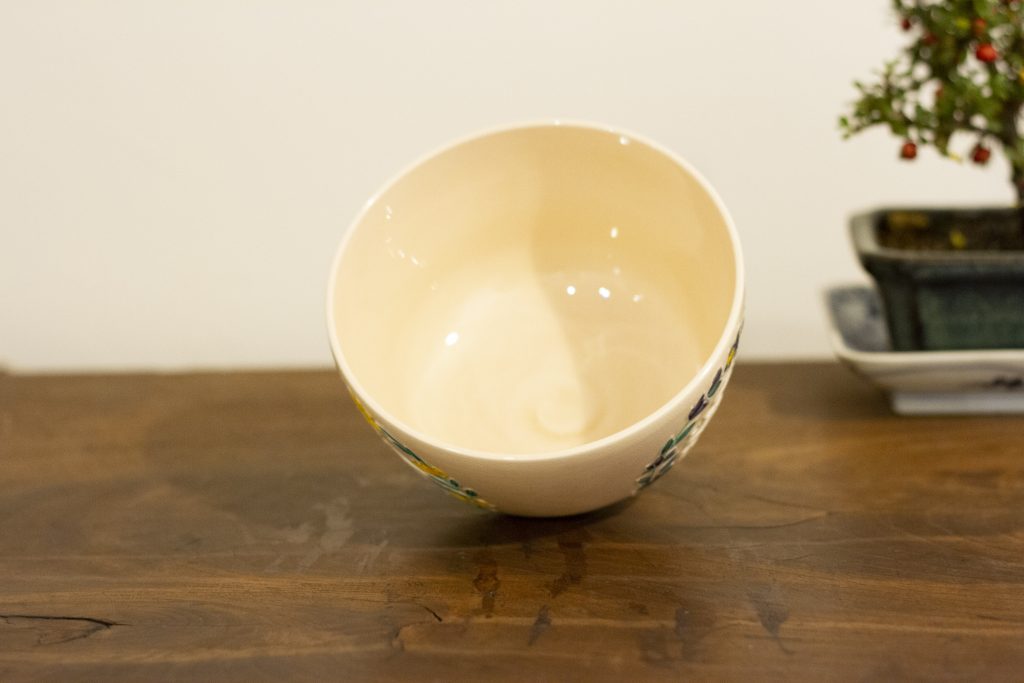 販売》山本一如作 -淡桃色交趾兎花丸茶碗- - 京都 大徳寺近くお