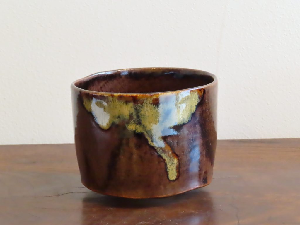 陽炎園（岩崎新定）膳所筒茶碗