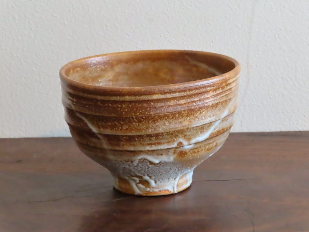 十四代松林（朝日）豊斎作、紅鹿背茶碗